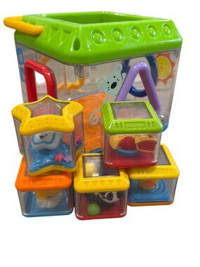 Fisher-Price Shape Sorter Cube With Peek-A-Blocks Set Educational Toy For Toddle
